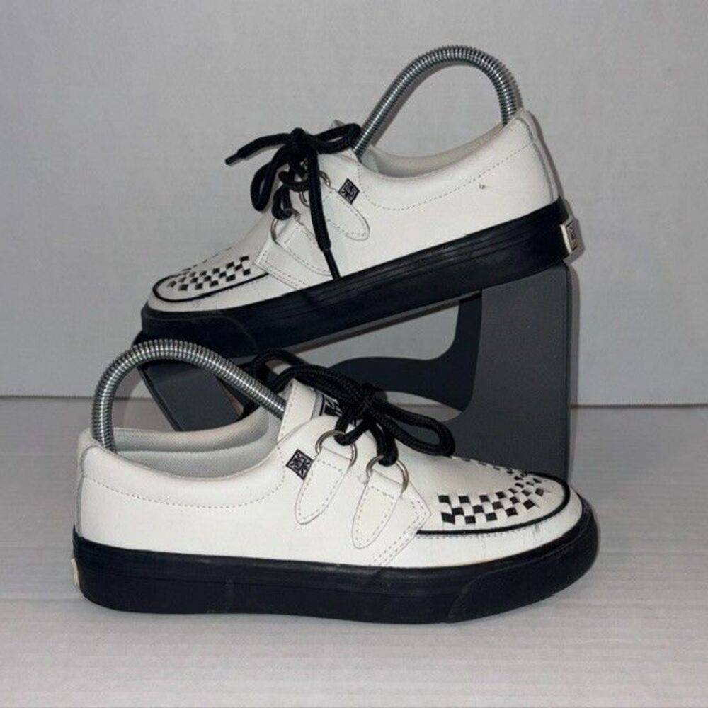 Unisex TUK White Leather Creeper Sneaker Men 5 Women 7 Punk Rock Low Top